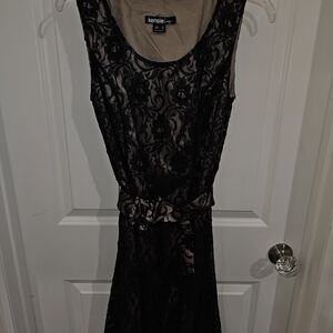 Kensie Elegant Black Lace Midi Dress